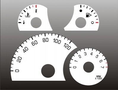 2006-2008 chevrolet hhr instrument cluster white face gauges 06-08