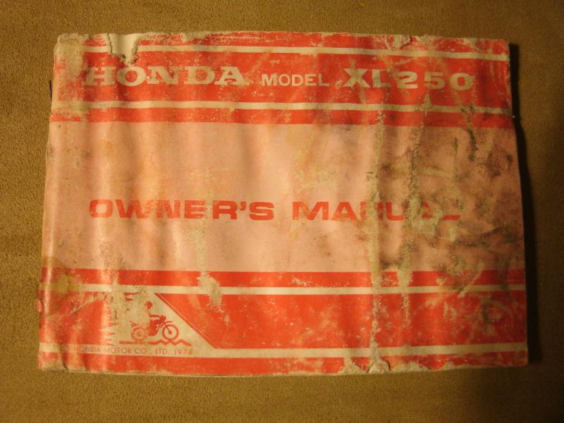 Oem factory 1975 honda xl250 owners manual rough condition complete 75 xl 350