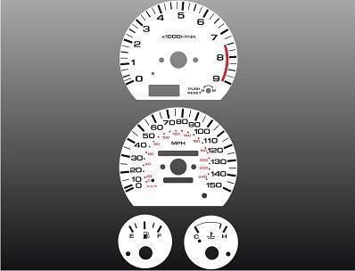 1991-1994 nissan sentra se-r instrument cluster white face gauges 91-94