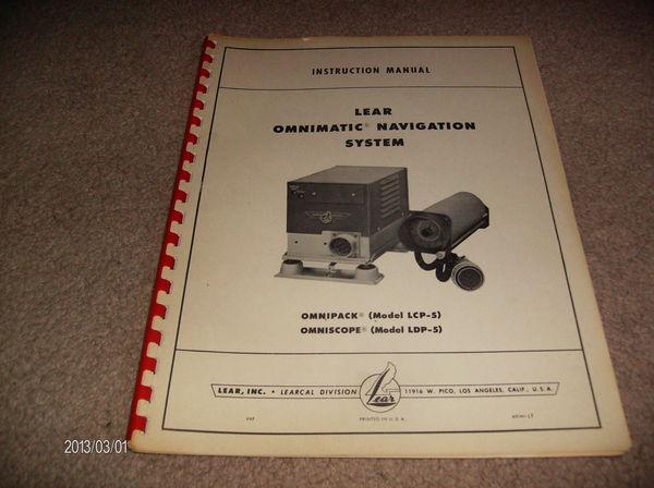 Lear omnimatic navigation system instruction manual- htf!