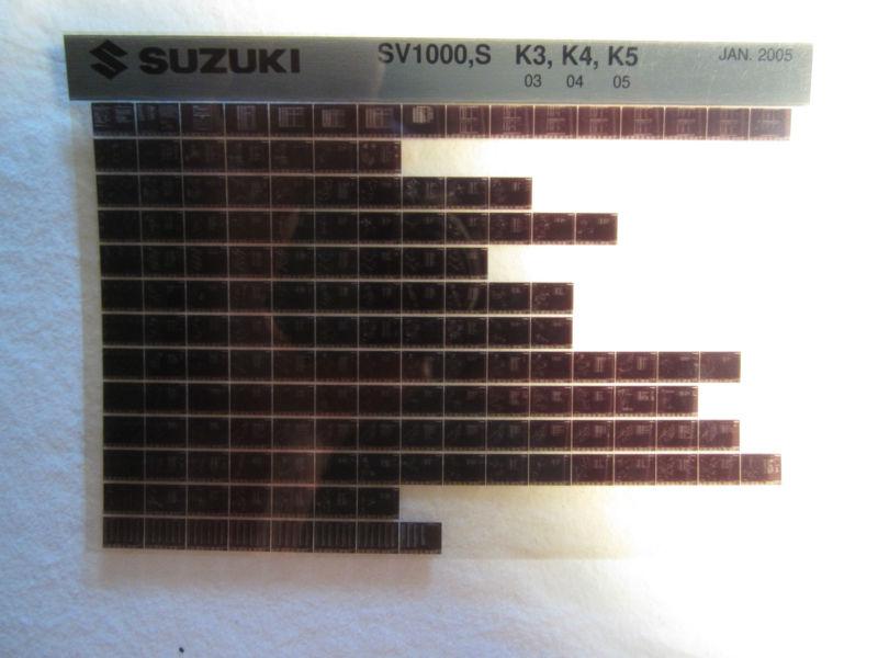 2003-2005 suzuki motorcycle sv1000 1000s k3 k4 k5 microfiche part catalog 