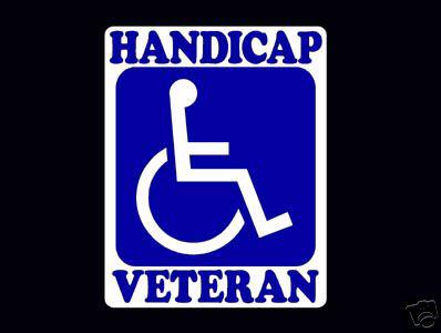 Reflective handicap veteran handicap wheelchair decal 