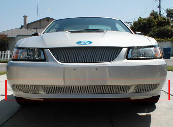 1999-2004 ford mustang grillcraft silver grille 3pc lower set mx grill for5013s