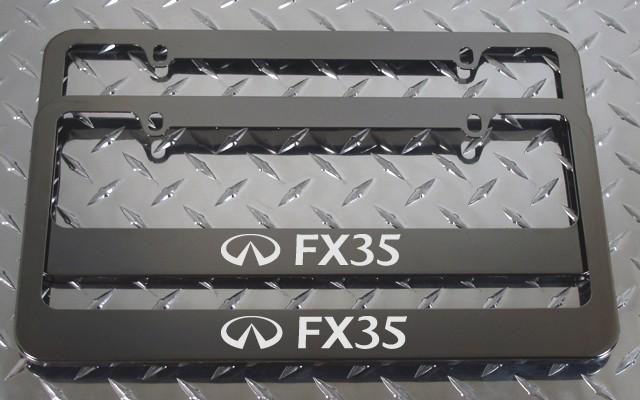 2 brand new infiniti fx35 gunmetal license plate frame + screw caps