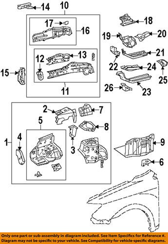 Scion oem 5711721010 fender-rail support