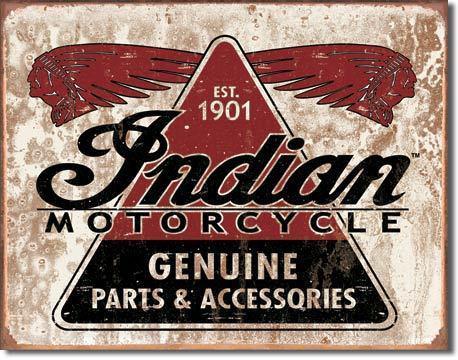 Motorcycle indian parts est 1901 tin sign print poster