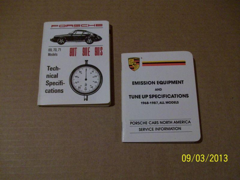 Very rare porsche technical specs 69-71 and tune up spec book 68-87