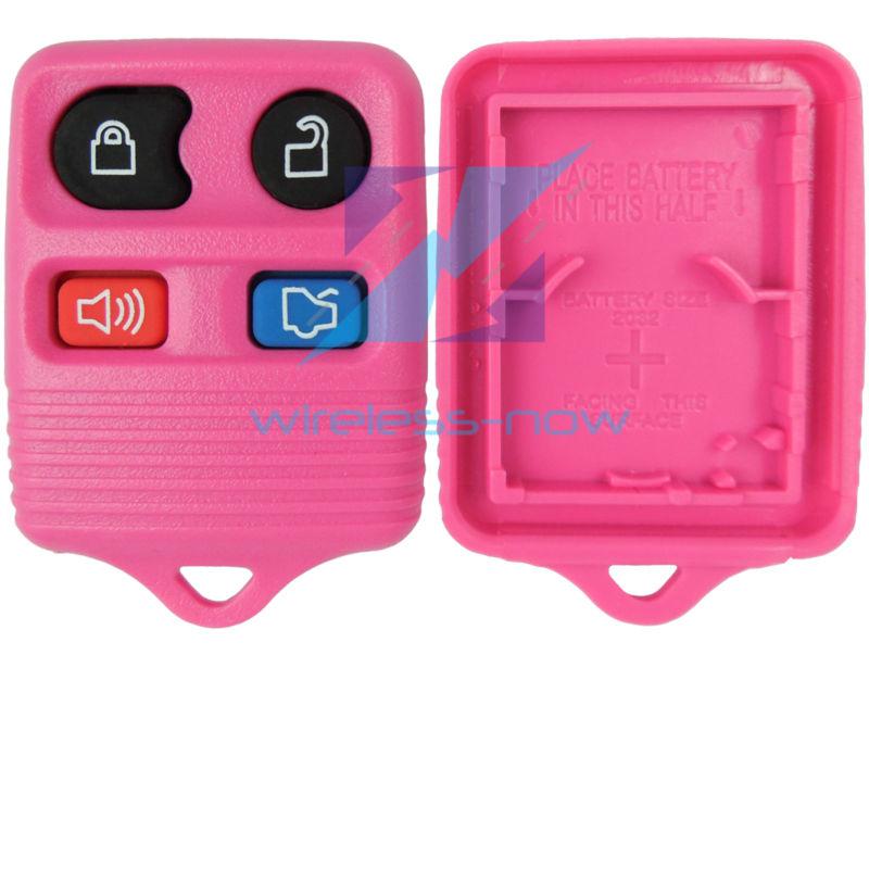 New pink replacement remote keyless entry key fob clicker case shell rubber pad