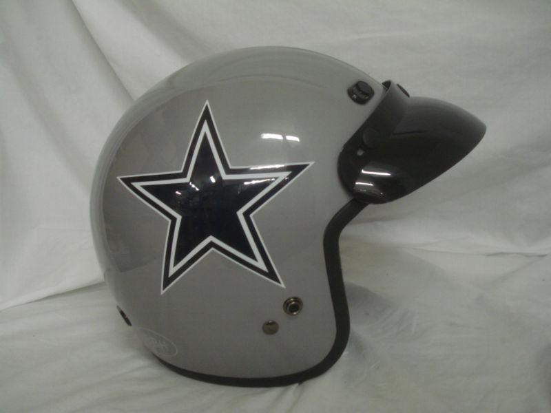 Brogies bikewear nfl dallas cowboys motorcycle three quarter helmet (x-small)