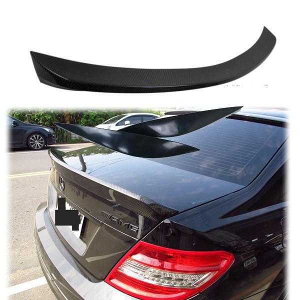 Vrs style carbon fiber cf trunk spoiler for w204 sedan + eyebrows