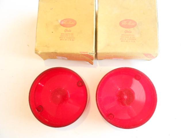 1962 comet glo-brite stop & tail light lamp lens pair nors 