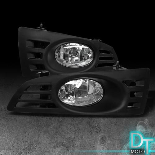 03-05 accord 2dr 2 door coupe clear bumper fog lights lamps w/ switch & harness