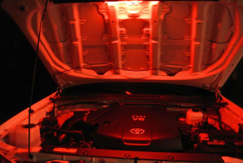 Under hood led light kit - automatic on/off - universal fits all vehicles - red