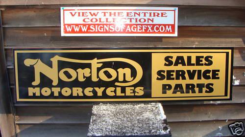 1950's-60's norton motorcycle dealer/service sign