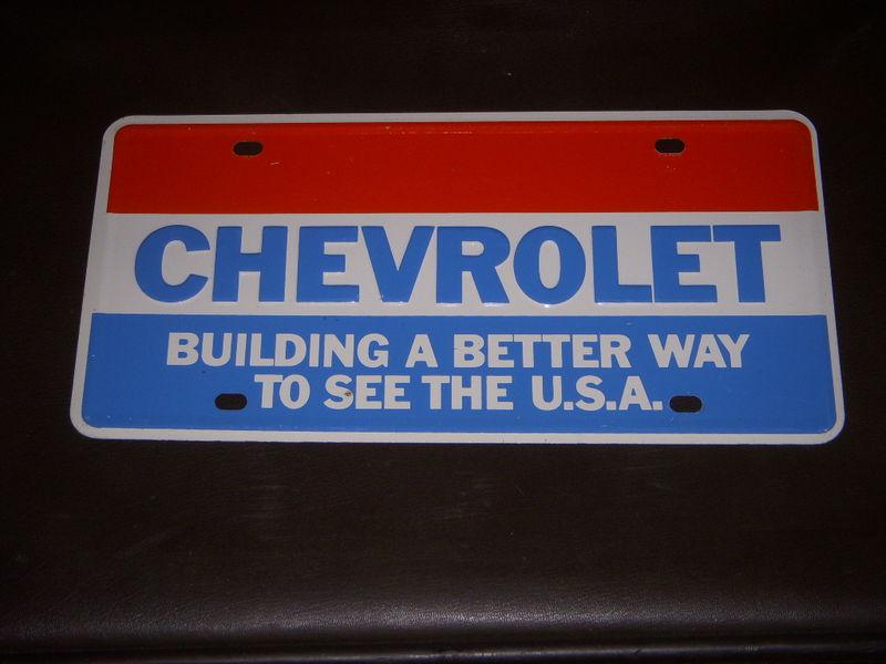 Original nos chevrolet dealer steel license plate corvette ncrs usa-1