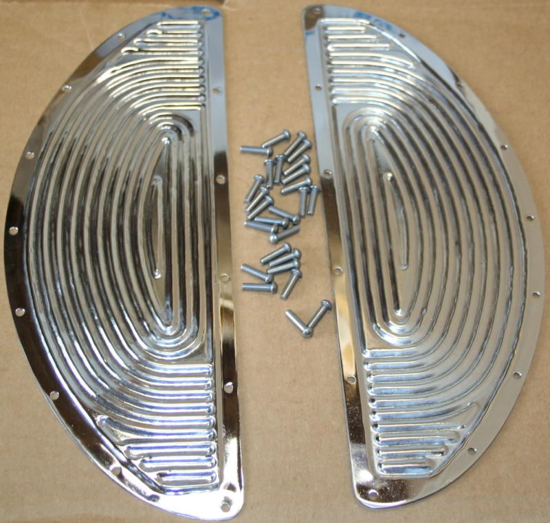 Harley panhead flathead chrome floor board replacement pad includes rivets (107)