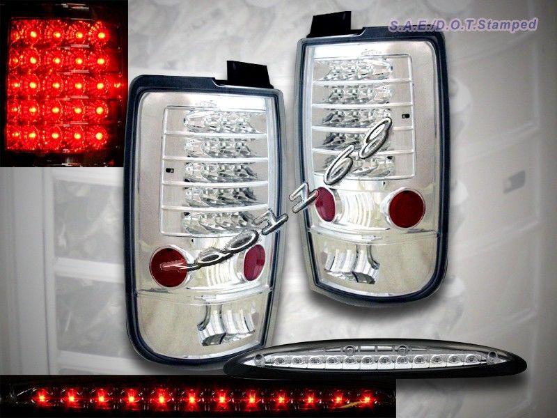 97-02 ford expedition led chrome tail lights + 3rd brake light chrome combo