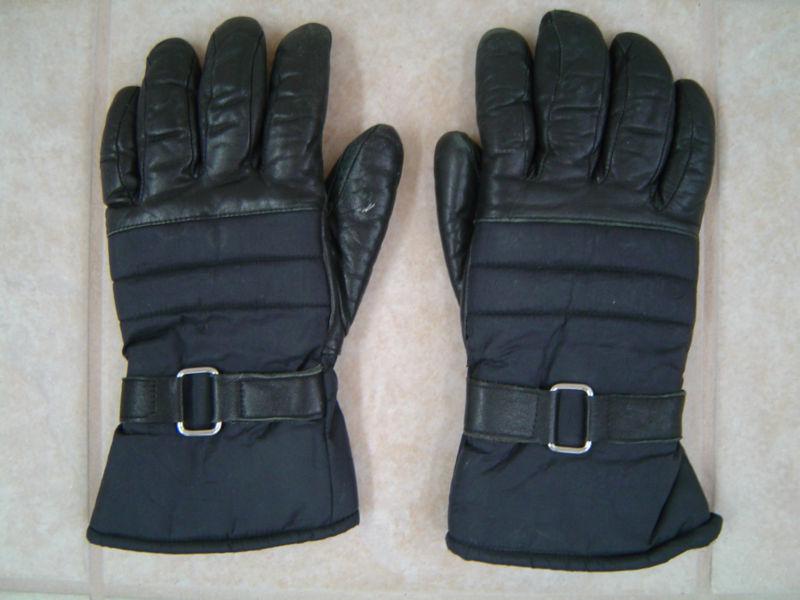 Nr! olympia sports insulated black leather motorcycle gloves,large,bargain!look!