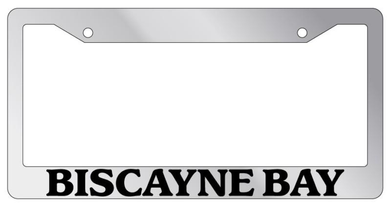 Chrome license plate frame biscayne bay auto accessory novelty