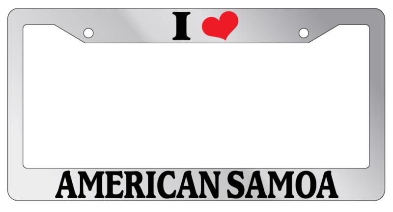 Chrome license plate frame i heart american samoa auto accessory novelty