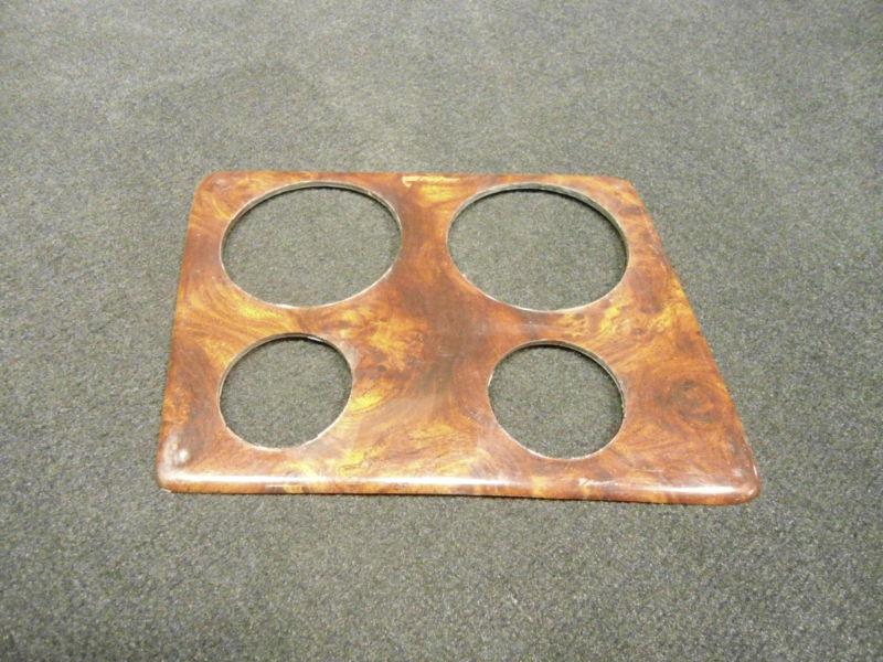 Brown wood four gauge 9.75"x 7.25" boat dash panel fishing/pontoon # 4