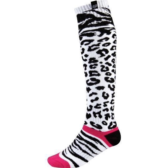 New fox racing mx womens fri socks cheetah black/pink 08024-285 os one size