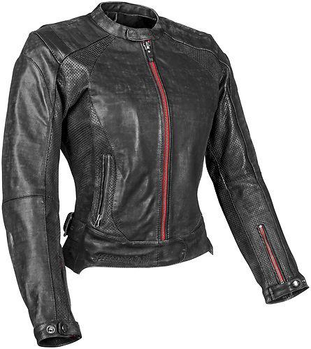 Speed and strength widow leather women's motorcycle jacket black size medium