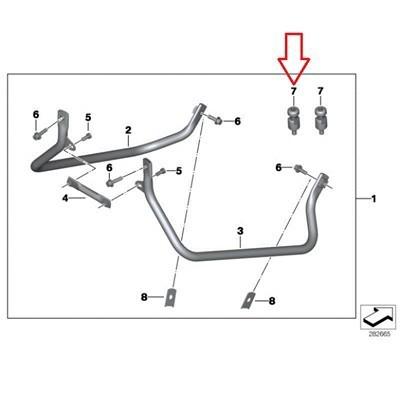 Bmw genuine case holder pin with nut f650gs f650gs dakar g650gs g650gs sertao 