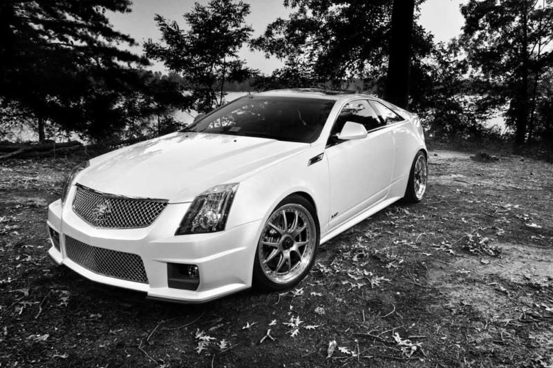 Cadillac white cts-v sport coupe ctsv hd poster b&w print multiple sizes