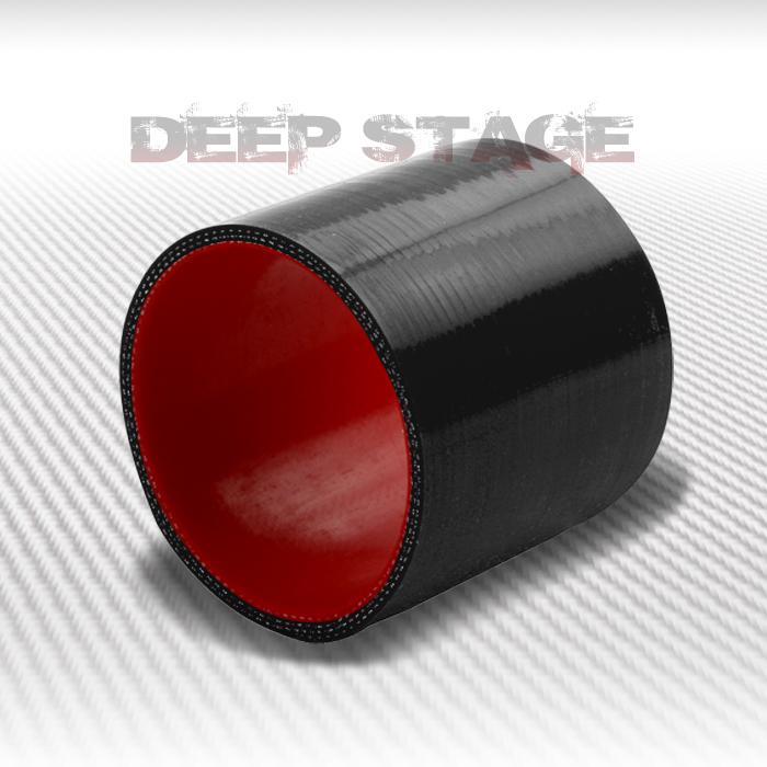 2.5"3-ply straight turbo/intake/intercooler/pipe silicone coupler hose black/red