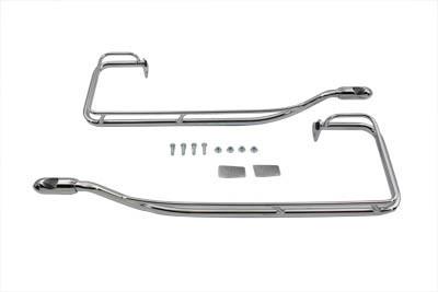 V-twin  stock replacement chrome saddlebag guard kit harley touring flhr flht 