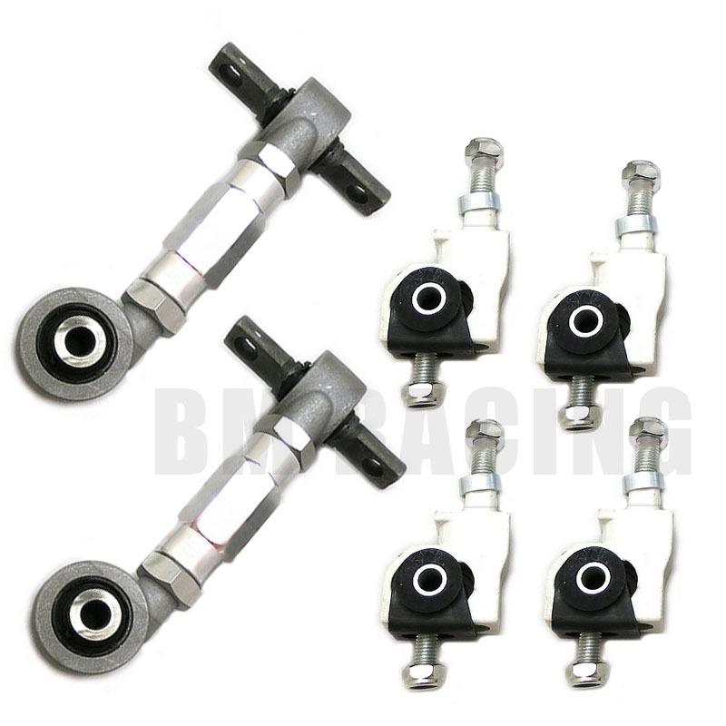 Civic crx integra white front/ silver rear camber kit adjustable da dc2 eg ef si