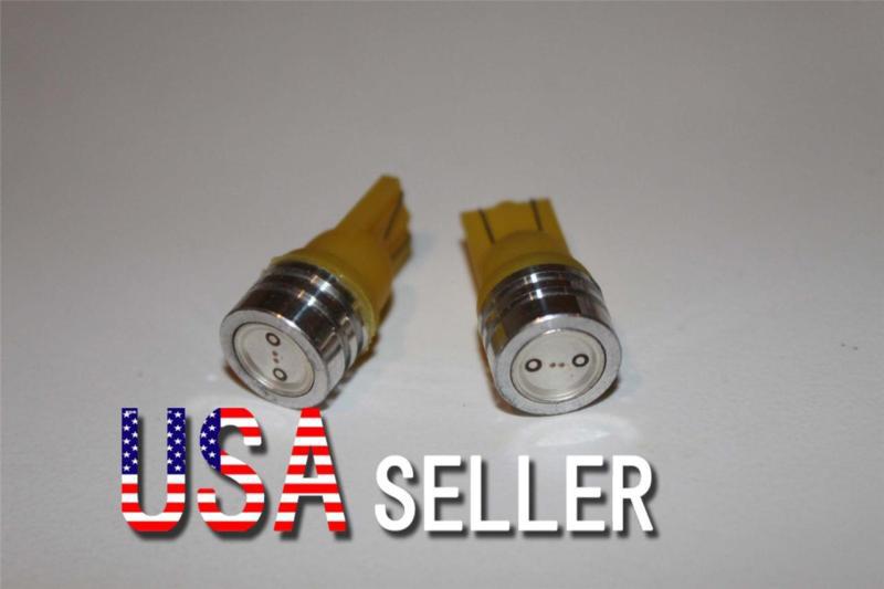 2pcs xenon t10 wedge high power 1w led light bulbs 192 168 194 2825 158 amber