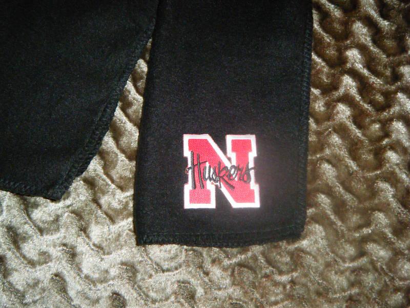 Nebraska cornhuskers  black fleece scarves scarfs scarf  - 9" x 60" college ncaa