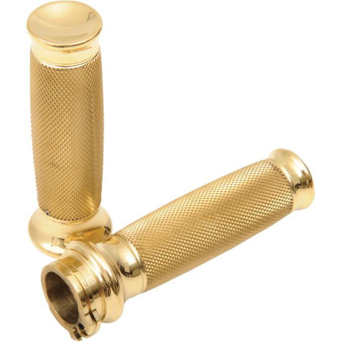 Todd's cycle bvgk-1 vice grip knurled brass 1" dual cable