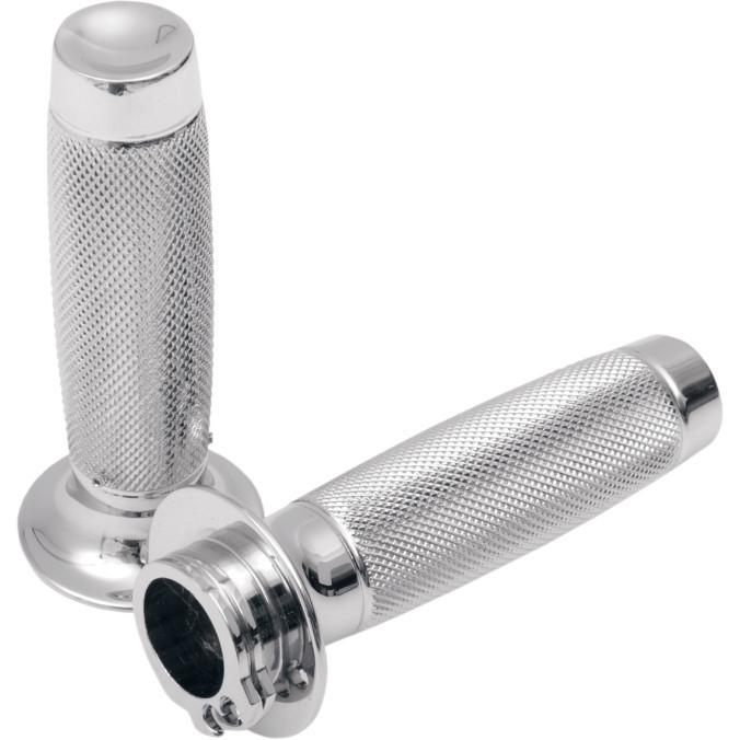 Todd's cycle mgk-1 moto grip knurled chrome   1" dual cable