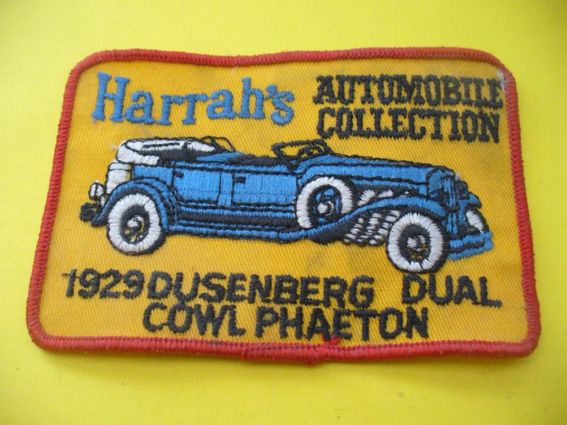 Harrah's auomobile museum  vintage jacket or shirt patch/dusenberg