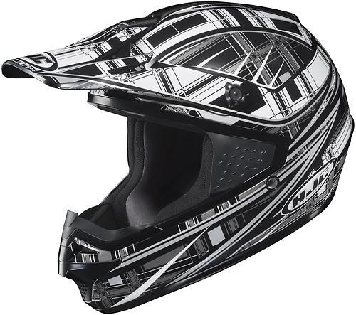 Hjc cs-mx stagger offroad/motocross adult helmet,mc-5/black/white/gray,med/md