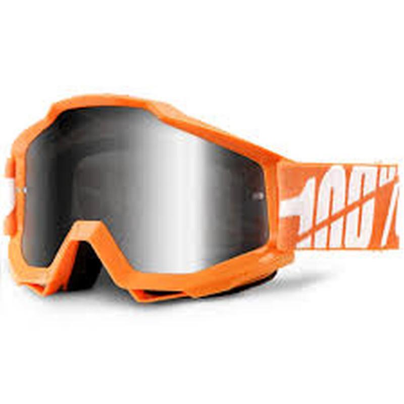 New 100% accuri jr adult goggles, caltrans, with mirror silver lens