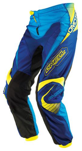 O'neal element racewear offroad/motocross adult denier pants,blue/yellow,us-36