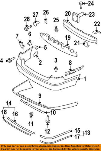 Hyundai oem 866823l200 rear bumper-molding assembly