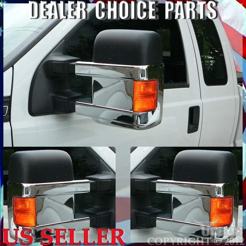 Ford superduty 2008-2013 w/towing w/blinker lower half chrome mirror covers