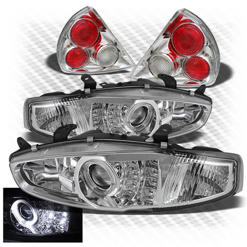 99-02 mirage 2dr halo led projector headlights + altezza style tail lights combo