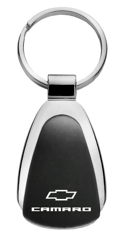 Chevrolet chevy camaro black tear drop key chain ring tag logo lanyard