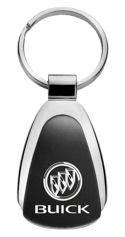 Buick black tear drop metal keychain car ring tag key fob logo lanyard