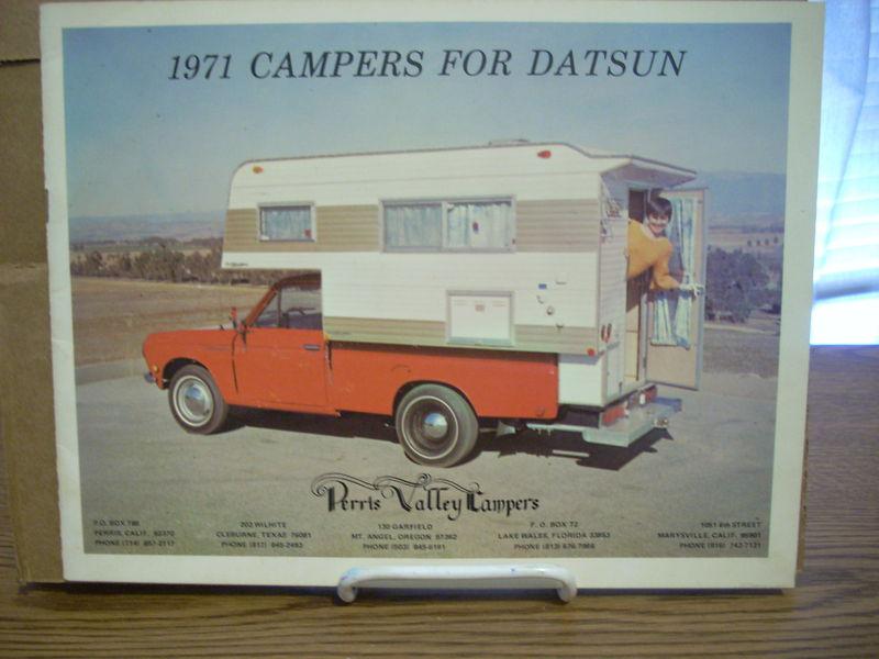 1971 campers for datsun trucks pickups  perris valley campers sales brochure