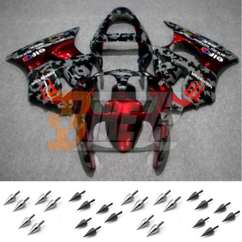 Free bolt kit! body frame fairing kit for kawasaki ninja zx6r 2000 2001 2002 pab