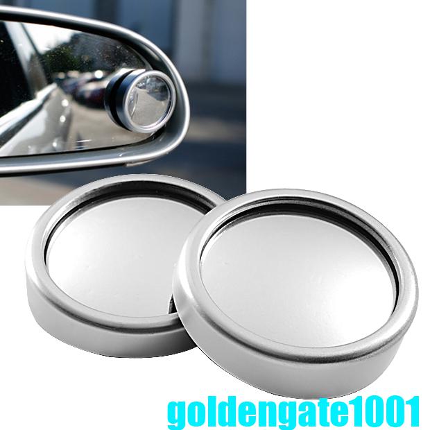 2pcs sliver wide angle round convex rear view blind spot mirror new warranty