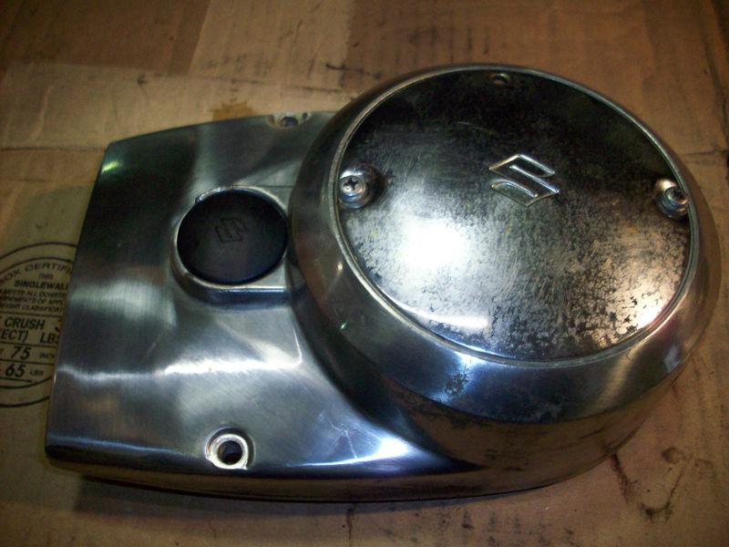 1970 suzuki t350 rebel ( mark 2 ) left  side generator cover & actuator  oem 