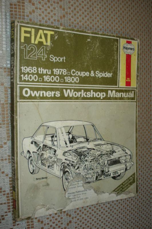 1968-1978 fiat 124 sport service manualshop book spider coupe 1400 1600 1800 69